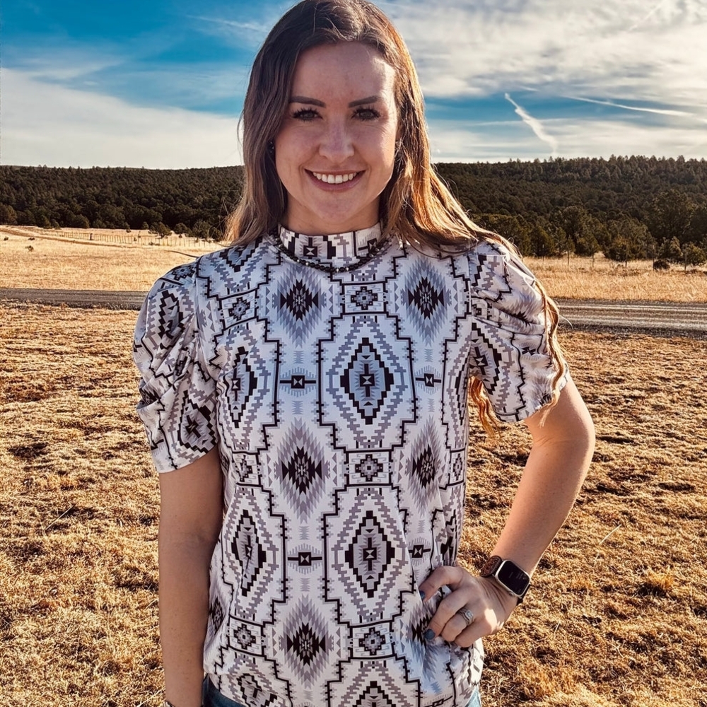 Chic Tribal Print Women's Blouse